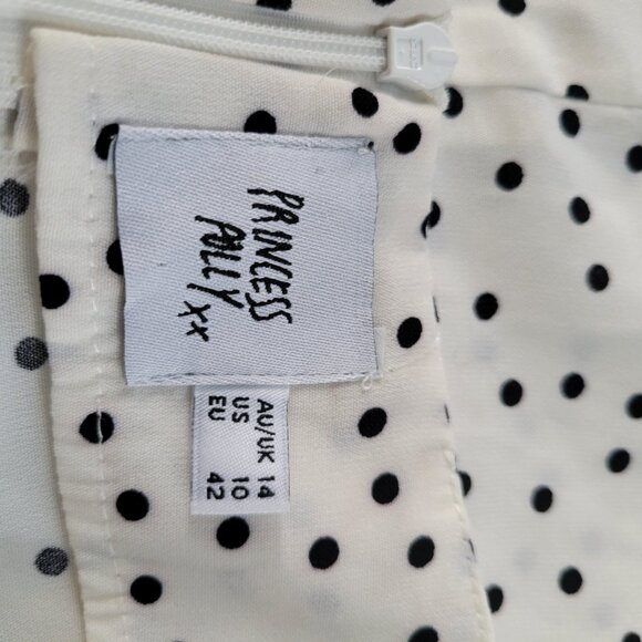 Princess Polly Kiana Polka Dot Mini Skort Black White 10 - Picture 10 of 11